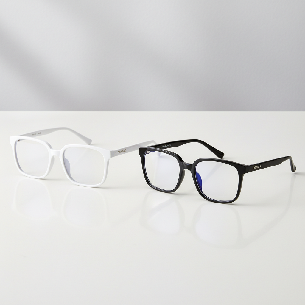 Lunettes Anti-Lumière Bleue Carrées CRIXALIS - Pack de 2 Unisexe deux couleur blanc/noir