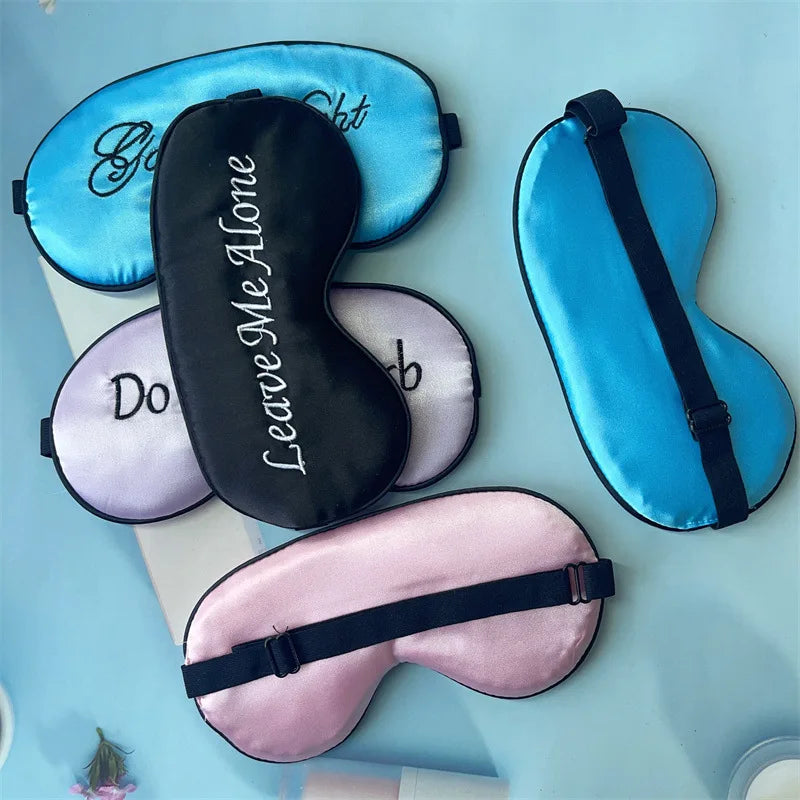 Masque de Sommeil en Soie Brodée avec Sangle Ajustable