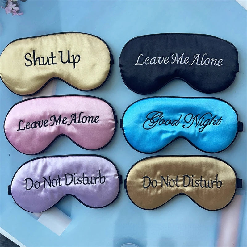 Masque de Sommeil en Soie Brodée avec Sangle Ajustable